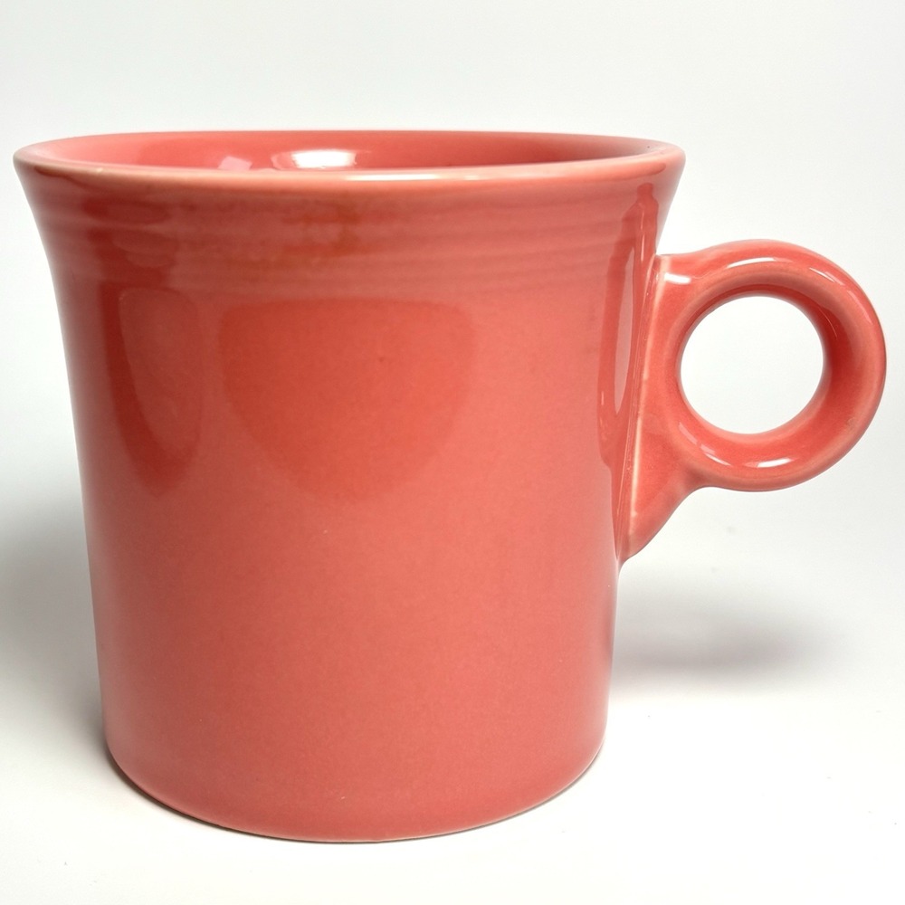 Fiesta HLC Persimmon Coral Pink Ring Handle Mug Cup Retired Color USA
